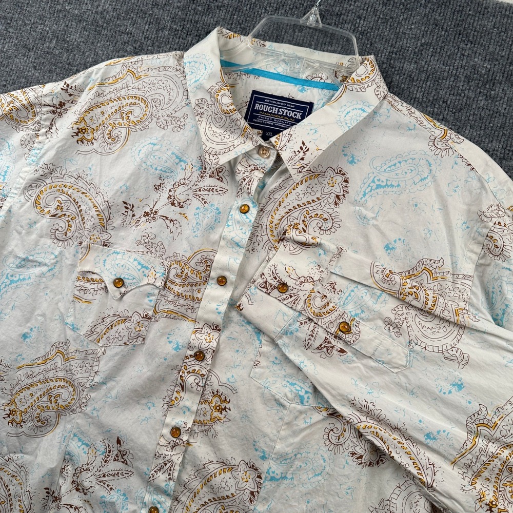 Rough Stock Panhandle Slim Womens XXL Paisley Western Snap Button Shirt